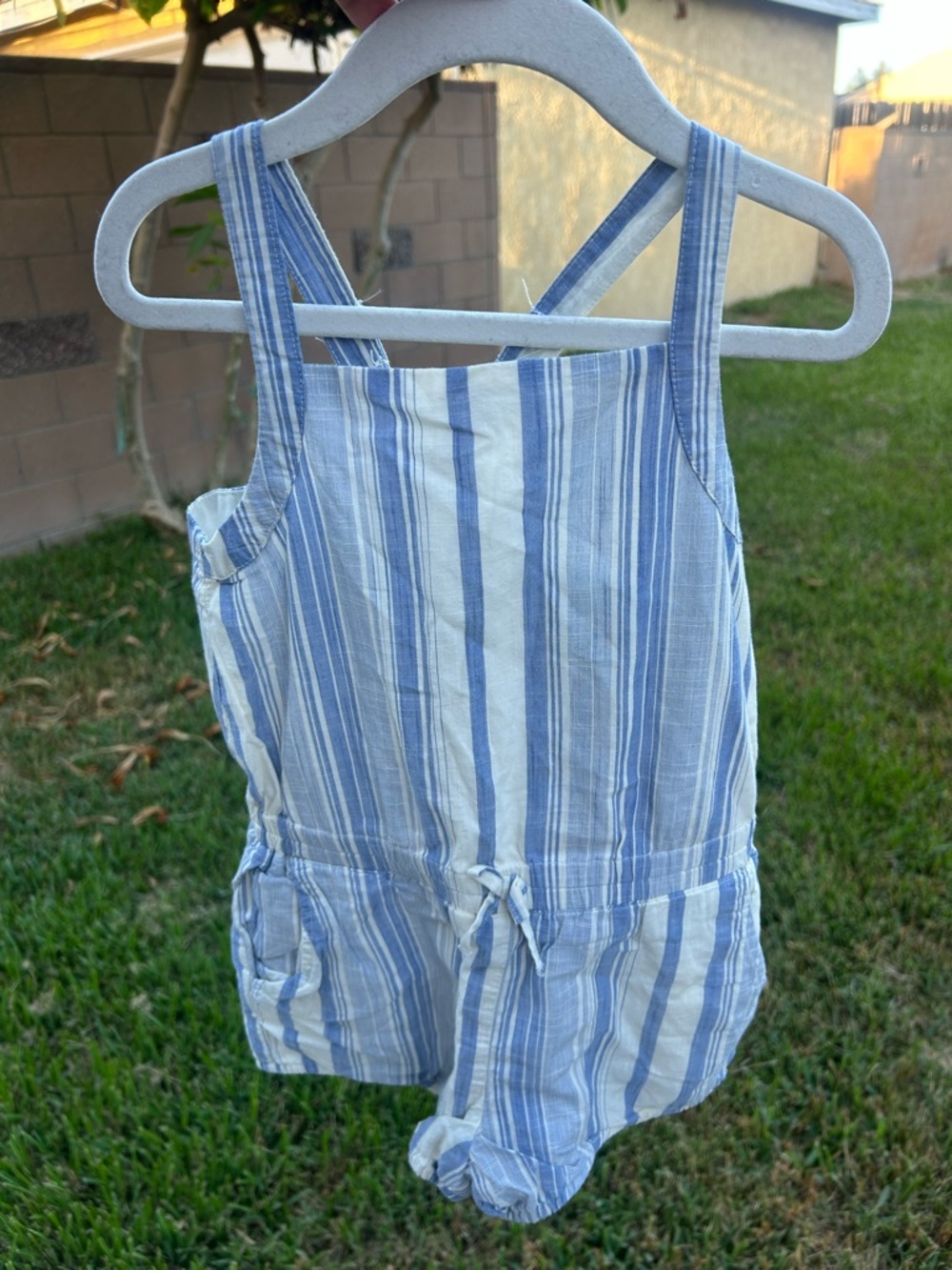 GAP Blue & White Striped Girls' Romper